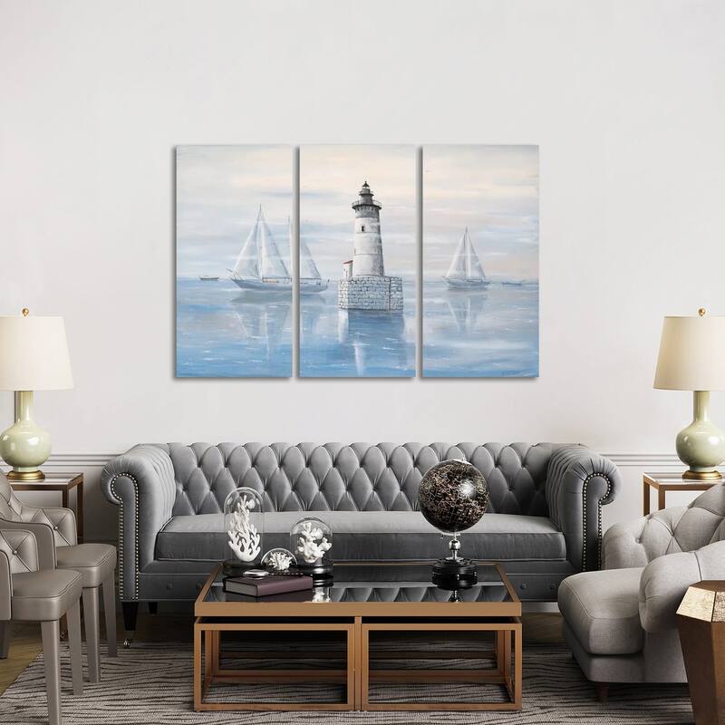 iCanvas "Detroit River Lighthouse" by Jim Williams 3Piece Canvas Wall